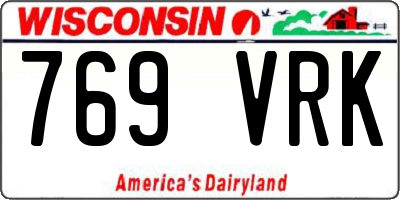 WI license plate 769VRK