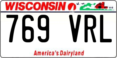 WI license plate 769VRL