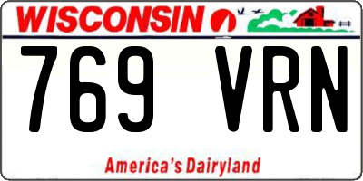 WI license plate 769VRN