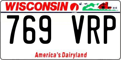 WI license plate 769VRP
