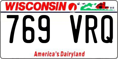 WI license plate 769VRQ