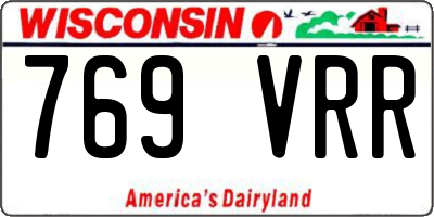 WI license plate 769VRR