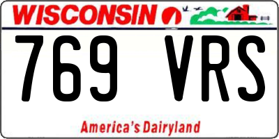 WI license plate 769VRS