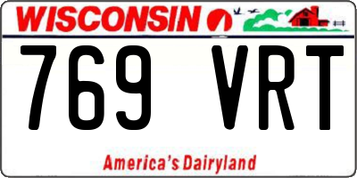 WI license plate 769VRT