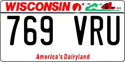 WI license plate 769VRU