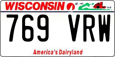WI license plate 769VRW