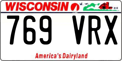 WI license plate 769VRX