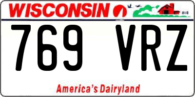 WI license plate 769VRZ