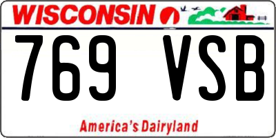 WI license plate 769VSB