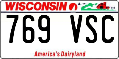 WI license plate 769VSC