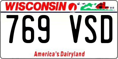 WI license plate 769VSD