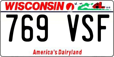 WI license plate 769VSF