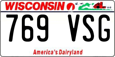 WI license plate 769VSG