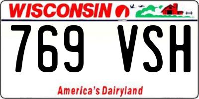 WI license plate 769VSH