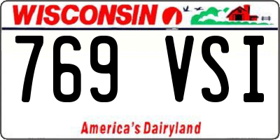 WI license plate 769VSI