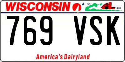 WI license plate 769VSK