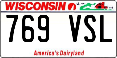 WI license plate 769VSL