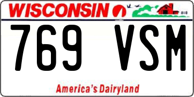 WI license plate 769VSM
