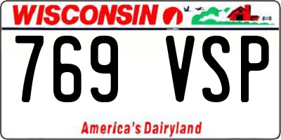 WI license plate 769VSP