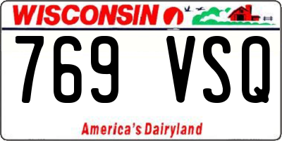 WI license plate 769VSQ