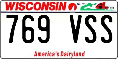WI license plate 769VSS