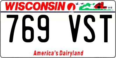 WI license plate 769VST