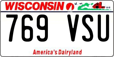 WI license plate 769VSU
