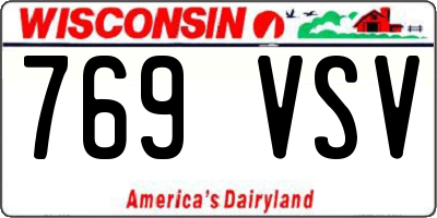 WI license plate 769VSV