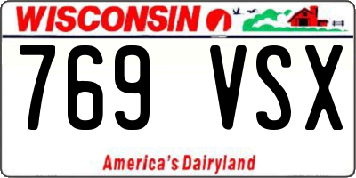 WI license plate 769VSX