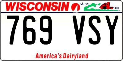 WI license plate 769VSY