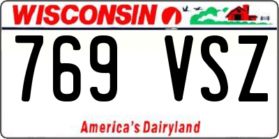 WI license plate 769VSZ