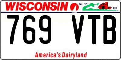 WI license plate 769VTB