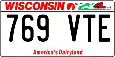 WI license plate 769VTE