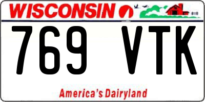 WI license plate 769VTK