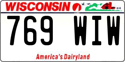 WI license plate 769WIW