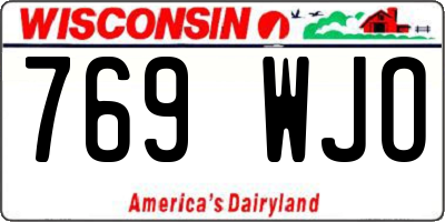 WI license plate 769WJO