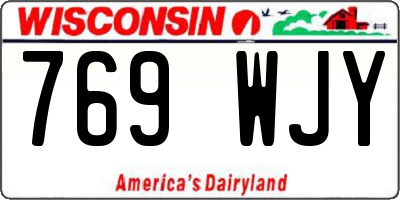 WI license plate 769WJY
