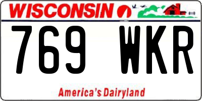 WI license plate 769WKR
