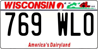 WI license plate 769WLO