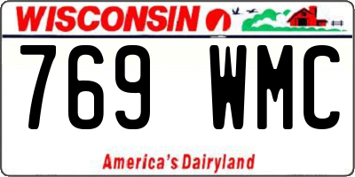 WI license plate 769WMC
