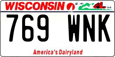 WI license plate 769WNK