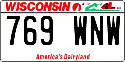 WI license plate 769WNW