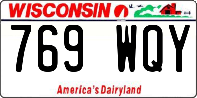 WI license plate 769WQY