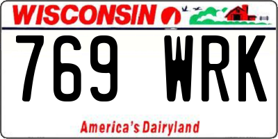 WI license plate 769WRK