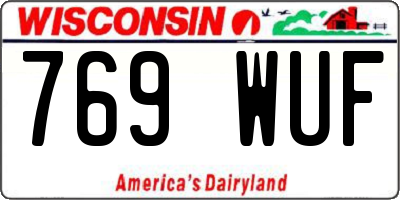 WI license plate 769WUF