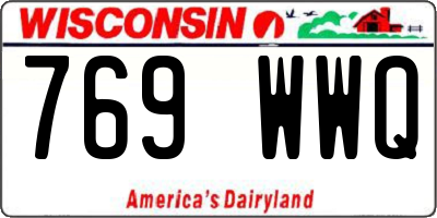 WI license plate 769WWQ