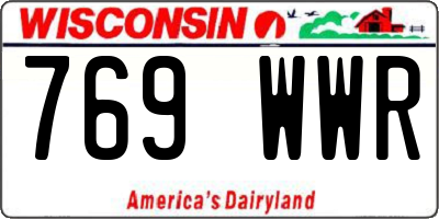 WI license plate 769WWR