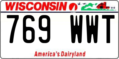 WI license plate 769WWT
