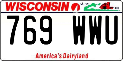 WI license plate 769WWU
