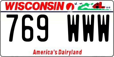 WI license plate 769WWW